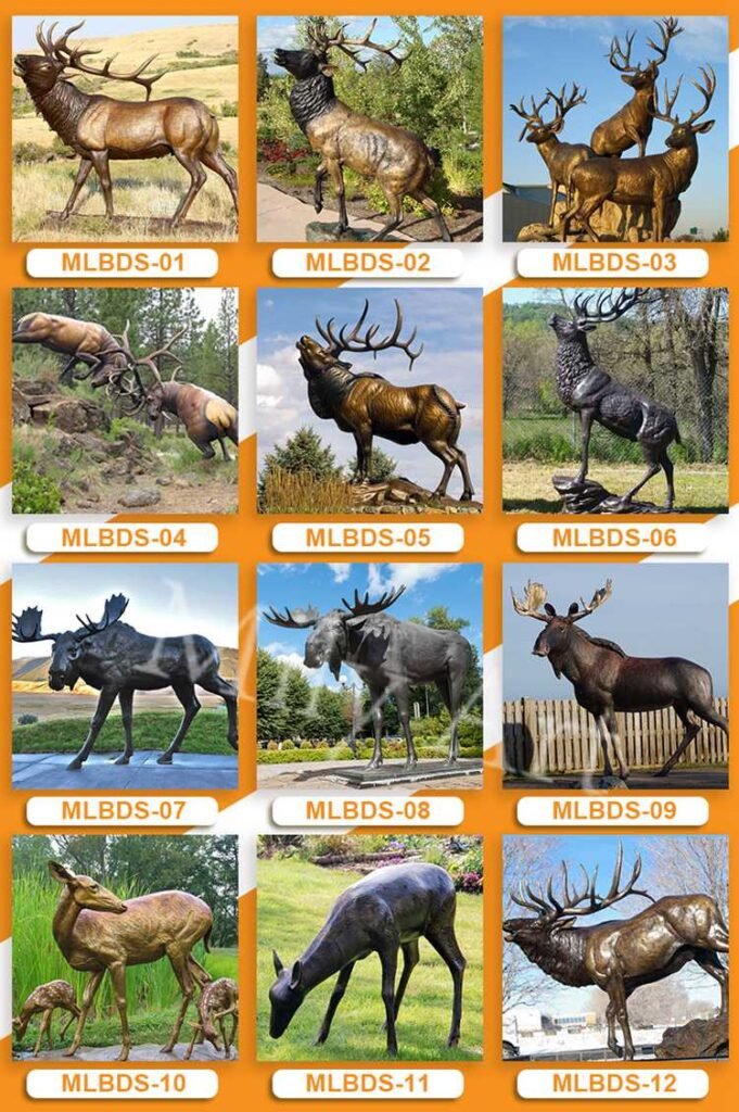 2.1.bronze deer statues for sale mily sculpture