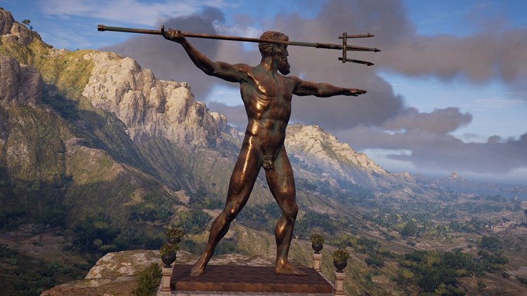 bronze poseidon god statue