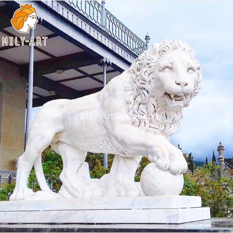 4. lion statue with ball-Mily Statue