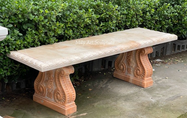 14. simple style beige marble bench