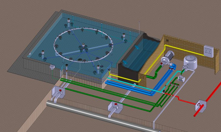 plumbing and electrical components