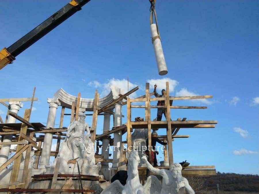 install a marble fountain