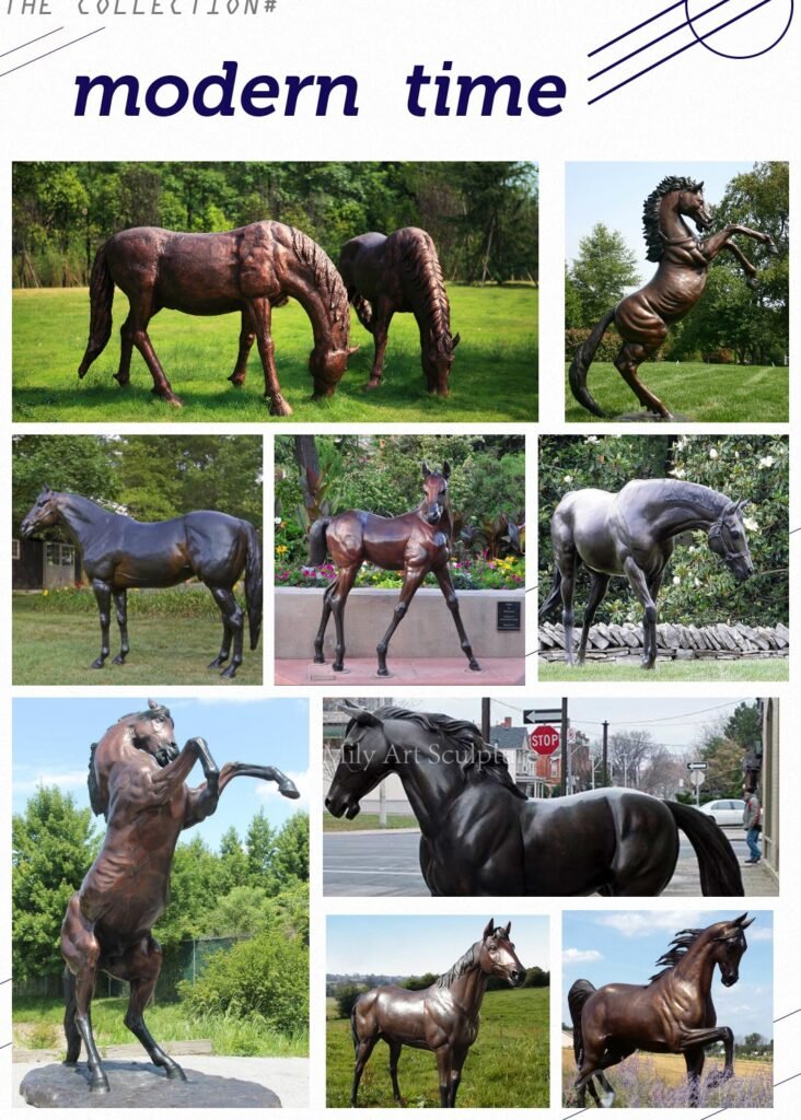 life size bronze rearing horse garden statue mlbs 142