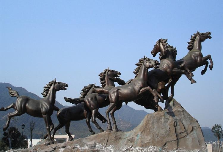 8 bronze horse statues3