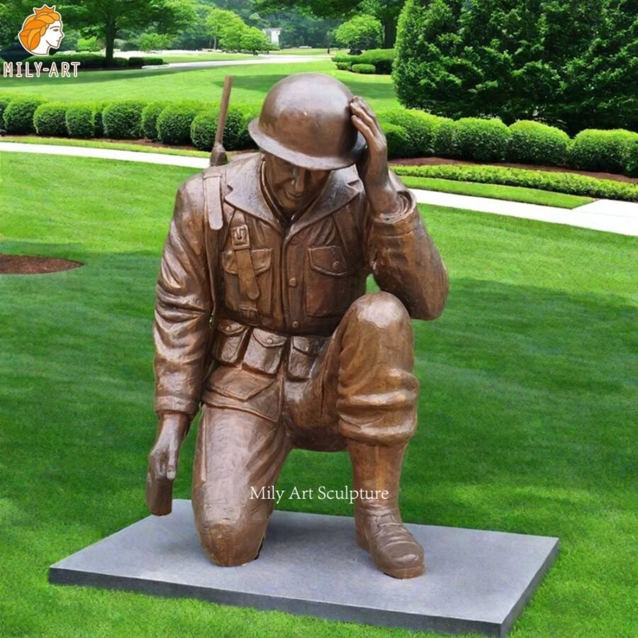 Life Size Bronze Fallen Soldier War Memorial Statue