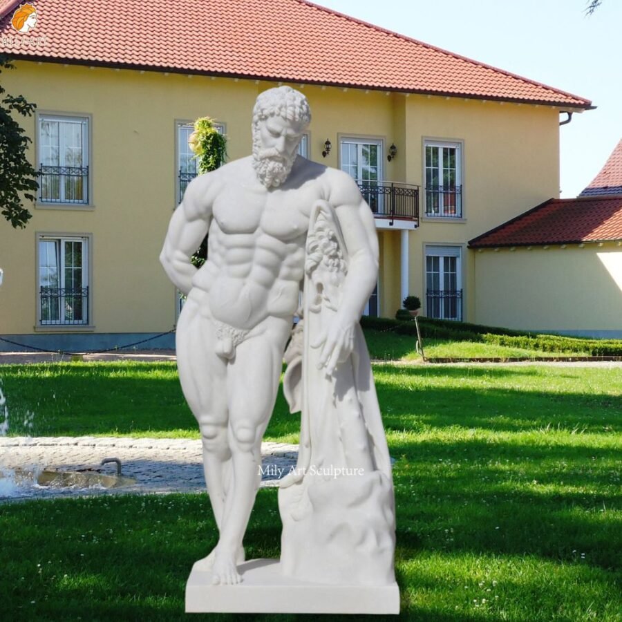 Greek White Famous Marble Hercules Farnese Sculpture