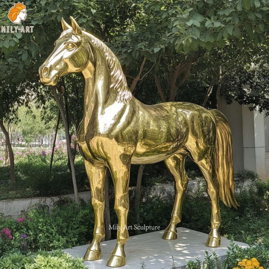 Life Size Brass Horse Sculpture for Garden