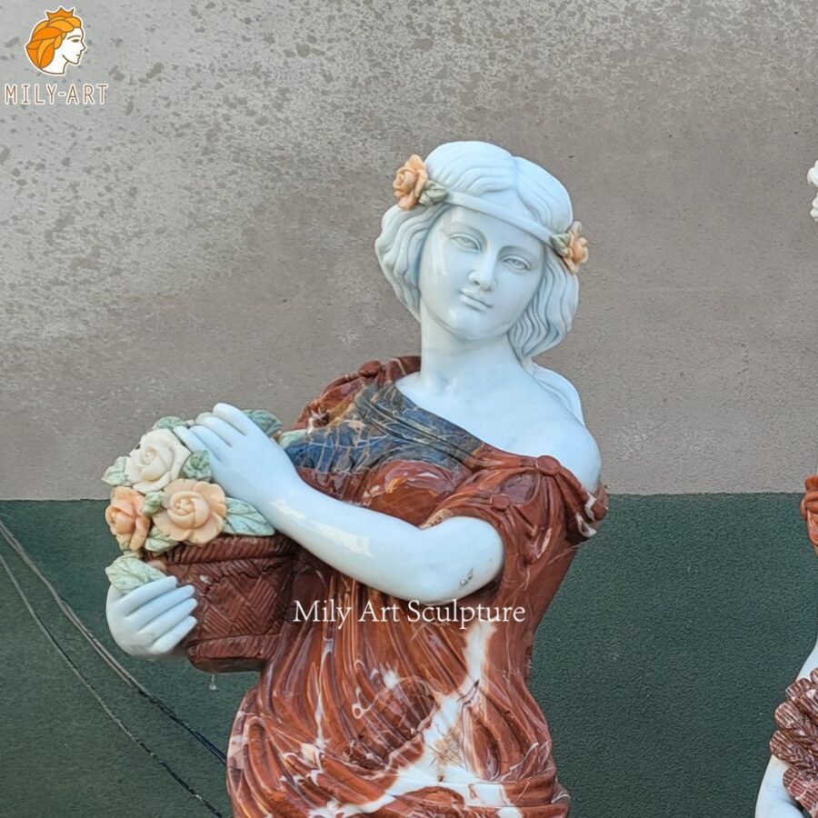 marble the four goddesses of the seasons statues upper body detail