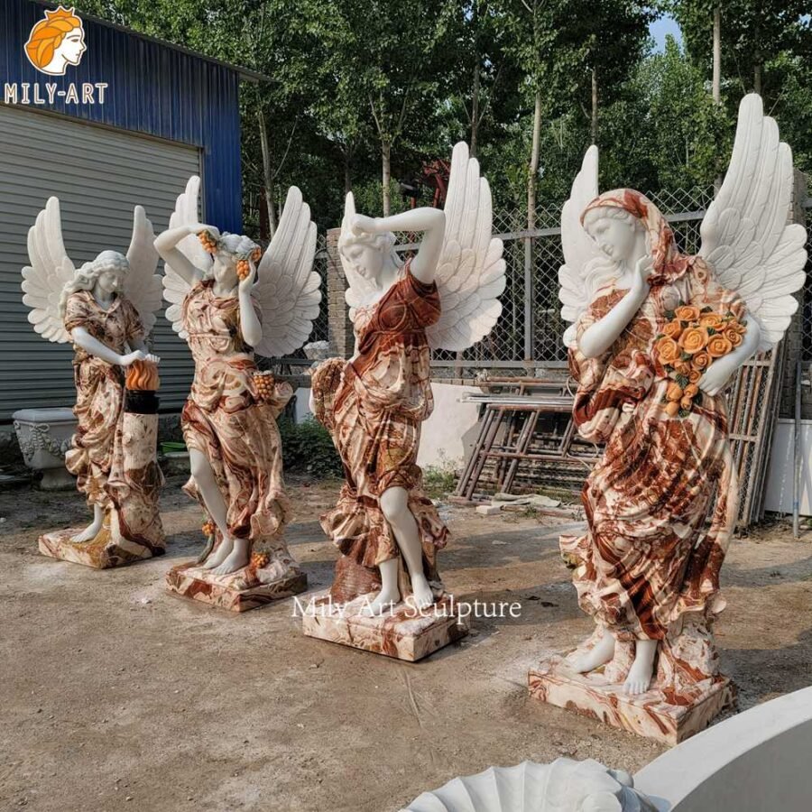 life size marble the four goddesses of the seasons statues with wings