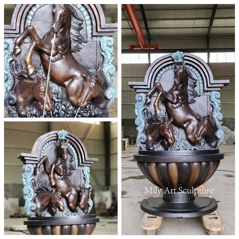64 Inches Bronze Horse Head Wall Fountain Details